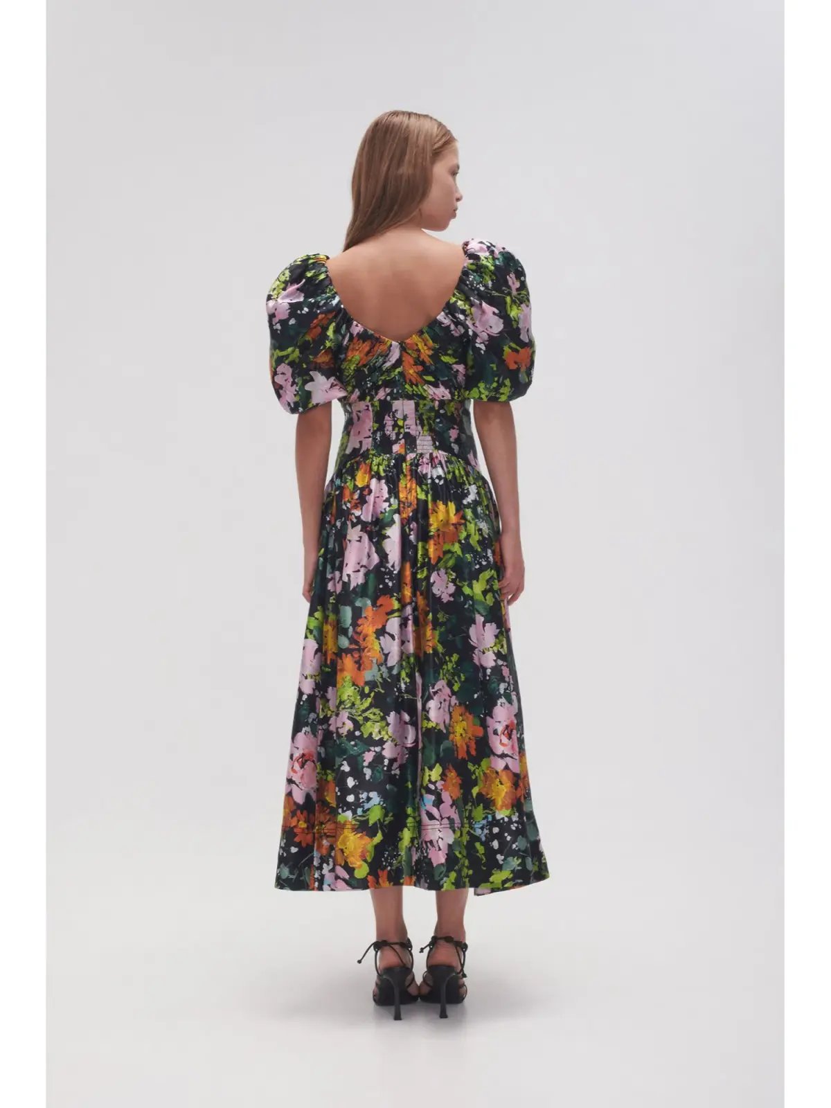Aje Gabrielle Plunge Midi Dress Midnight Floral Size AU 8 photo 4