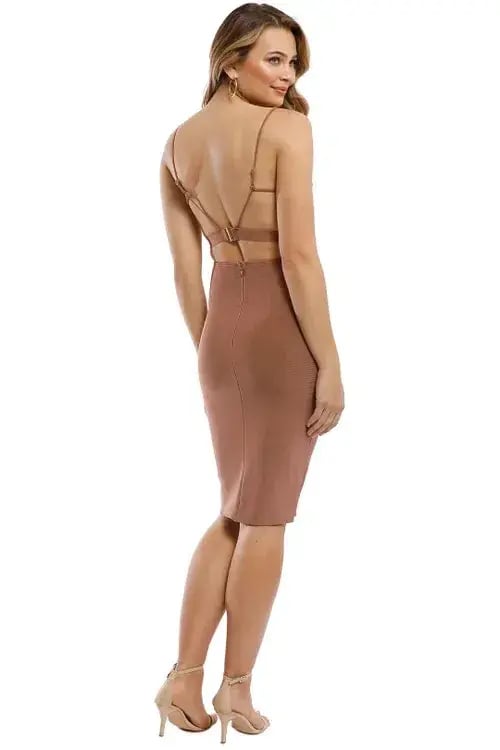 Misha Jazlyn Bandage Dress in Bronze in Size 10 photo 3
