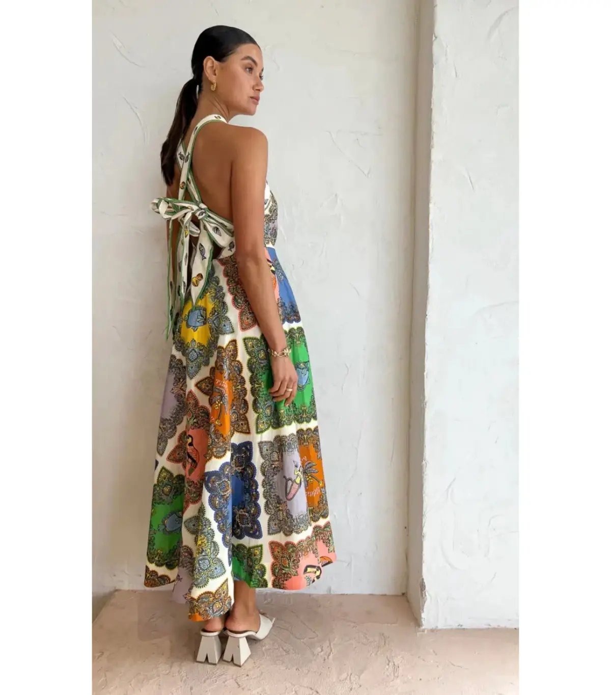 Alemais Trippy Troppo Halter Midi Dress in Multi Size AU 6 photo 3