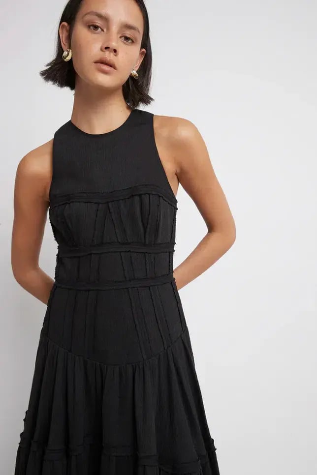 Aje Tidal Corset Midi Dress Black Size 6 photo 2