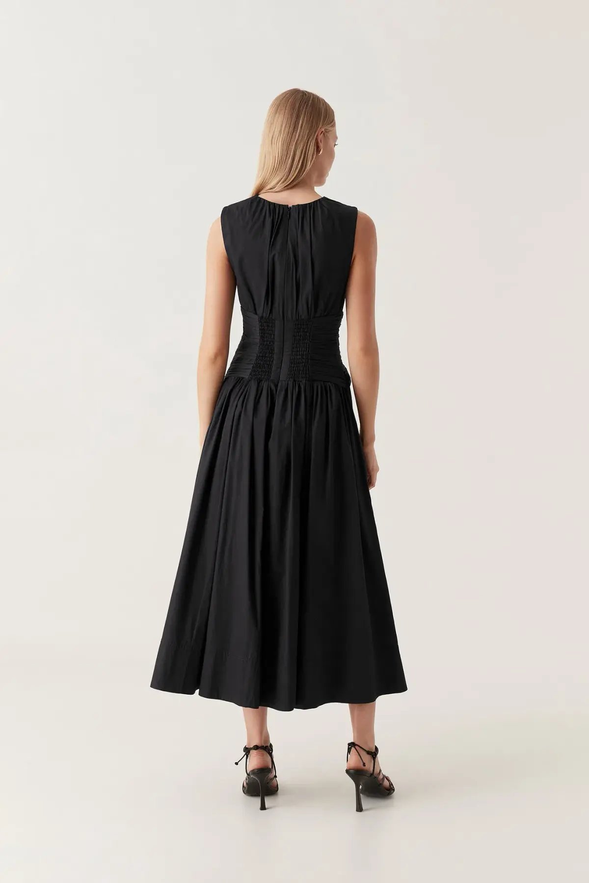 Aje Agatha Knot Waist Midi Dress Black Size 12 photo 3
