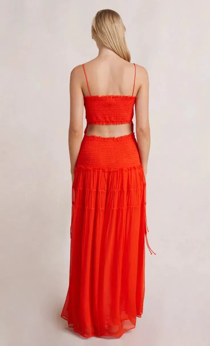 Bec & Bridge Charlotte Maxi Dress Red Size 10 photo 3