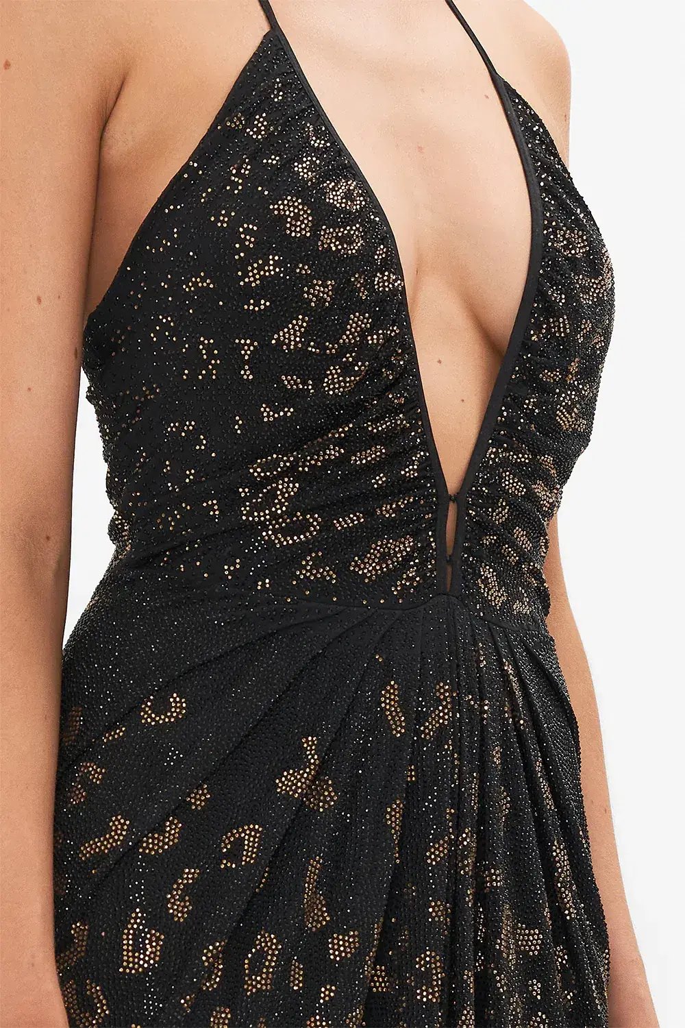 Camilla Mosaic Muse V Neck Gathered Jersey Dress Midi Black (XL/AU16) photo 6