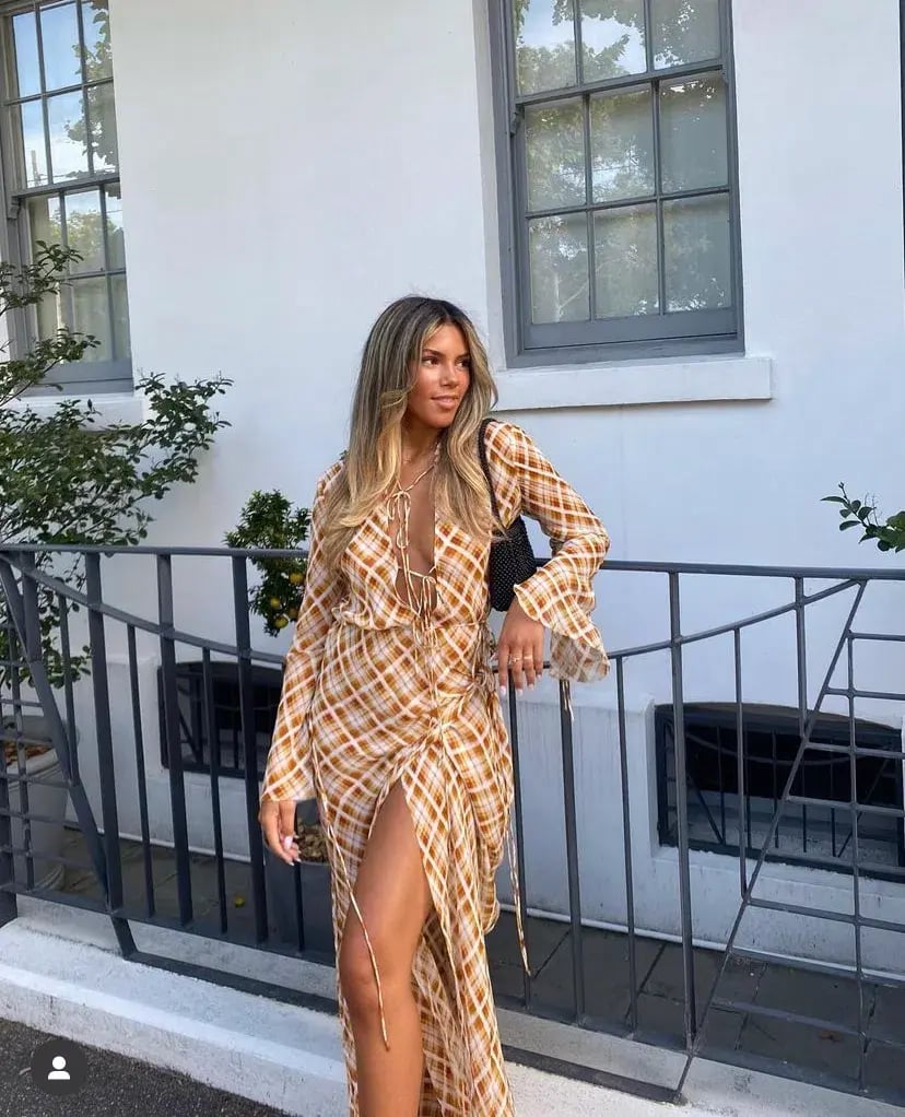 Bec & Bridge Sunflower Check Longsleeve Maxi Dress Print Size 8 / S photo 4