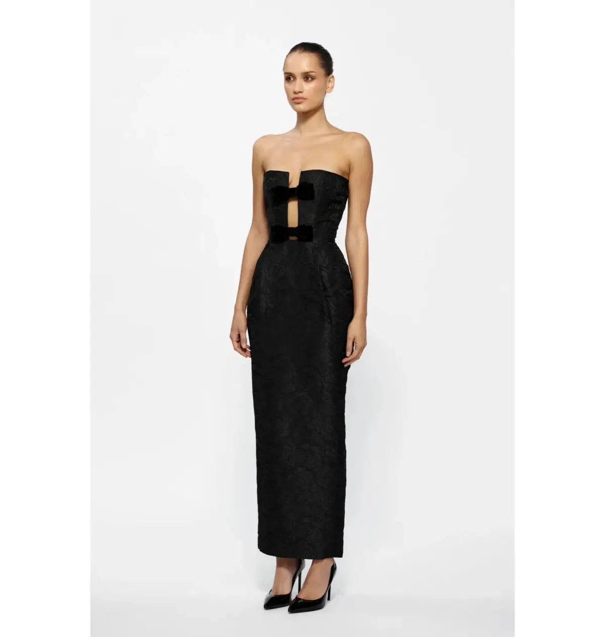 Effie Kats Kiera Midi Dress Black Size 10 photo 2
