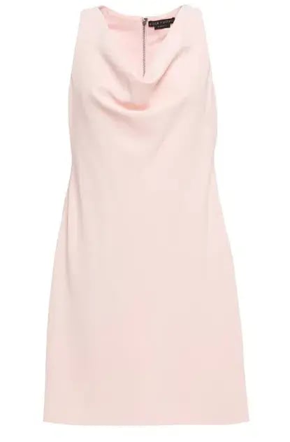 Alice & Olivia Harmony Draped Crepe Mini Dress Blush Size 14 photo 3