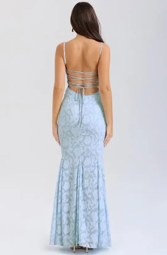House of CB Bluebell Lace Up Back Maxi Dress Blue AU 8 photo 2
