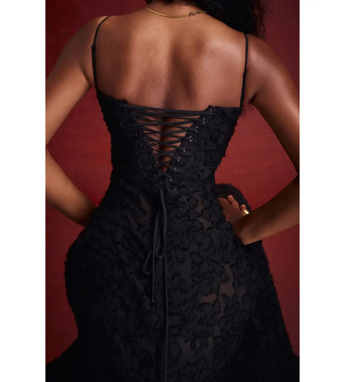 House of CB Seren Floral Lace Back Maxi Dress Black Size XS / AU 6 photo 5