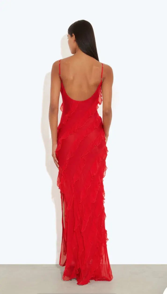 Rat & Boa Cecelia Dress Maxi Red Size AU 8 photo 2