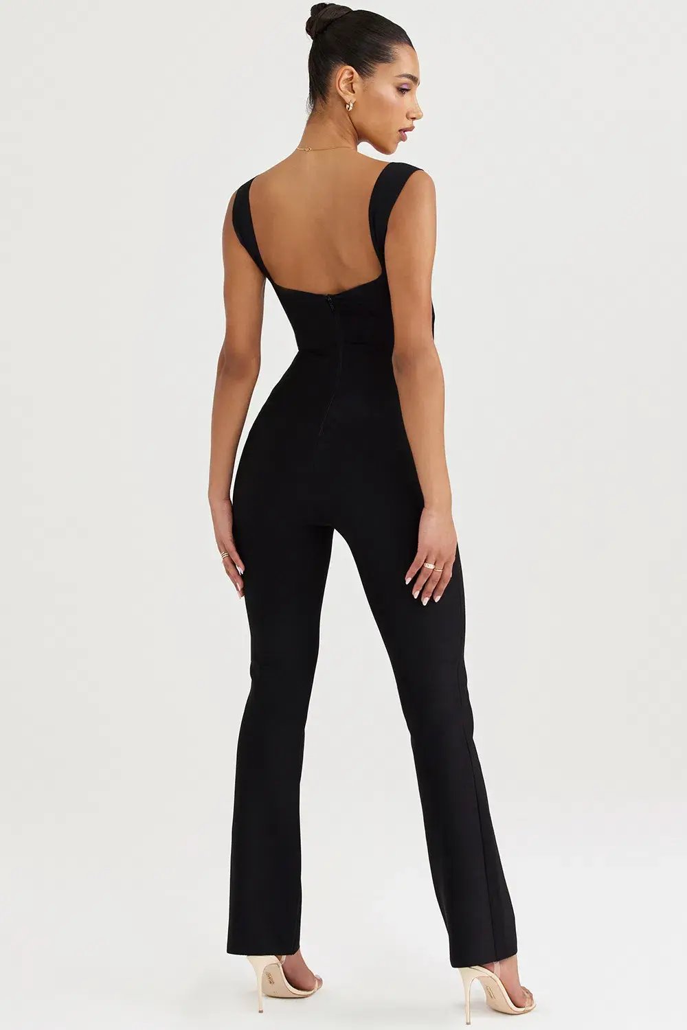 House of CB Yasmeen Bandage Jumpsuit Black Size 8 photo 3