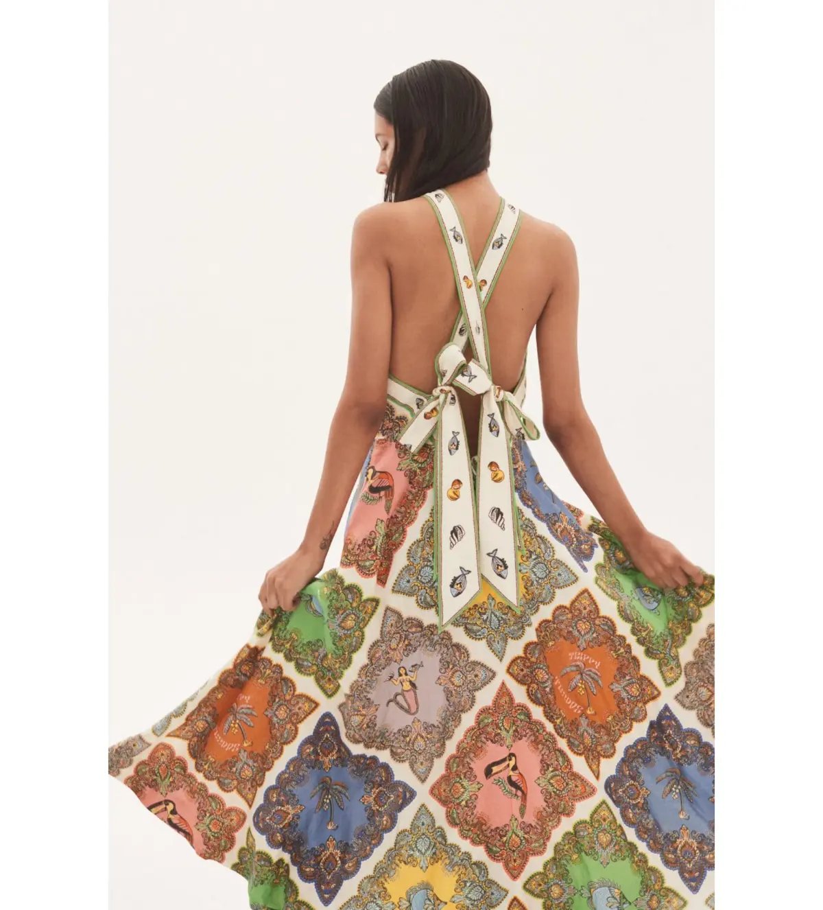 Alemais Trippy Troppy Halter Dress Multi Size 10 photo 2