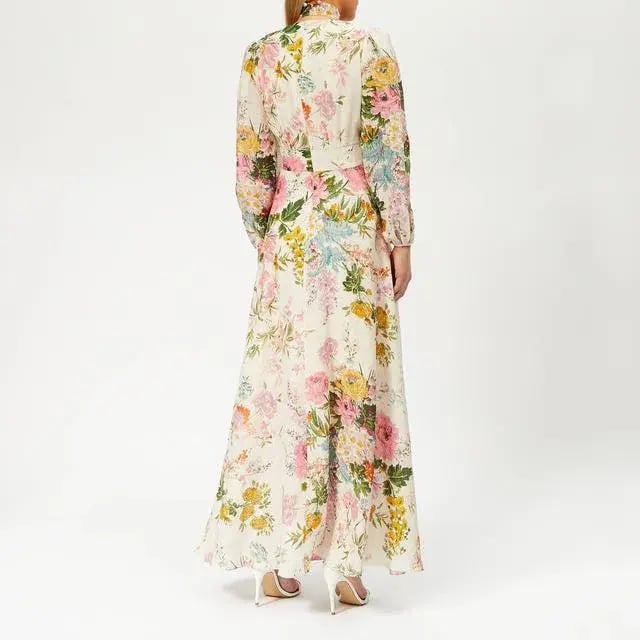 Zimmermann Heathers Long Plunge Dress Floral Size 0P / AU 6 photo 2