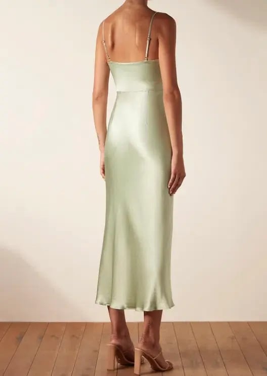 Shona Joy Felicity Lace Up Midi Dress Thyme Green Size 10 / M photo 2
