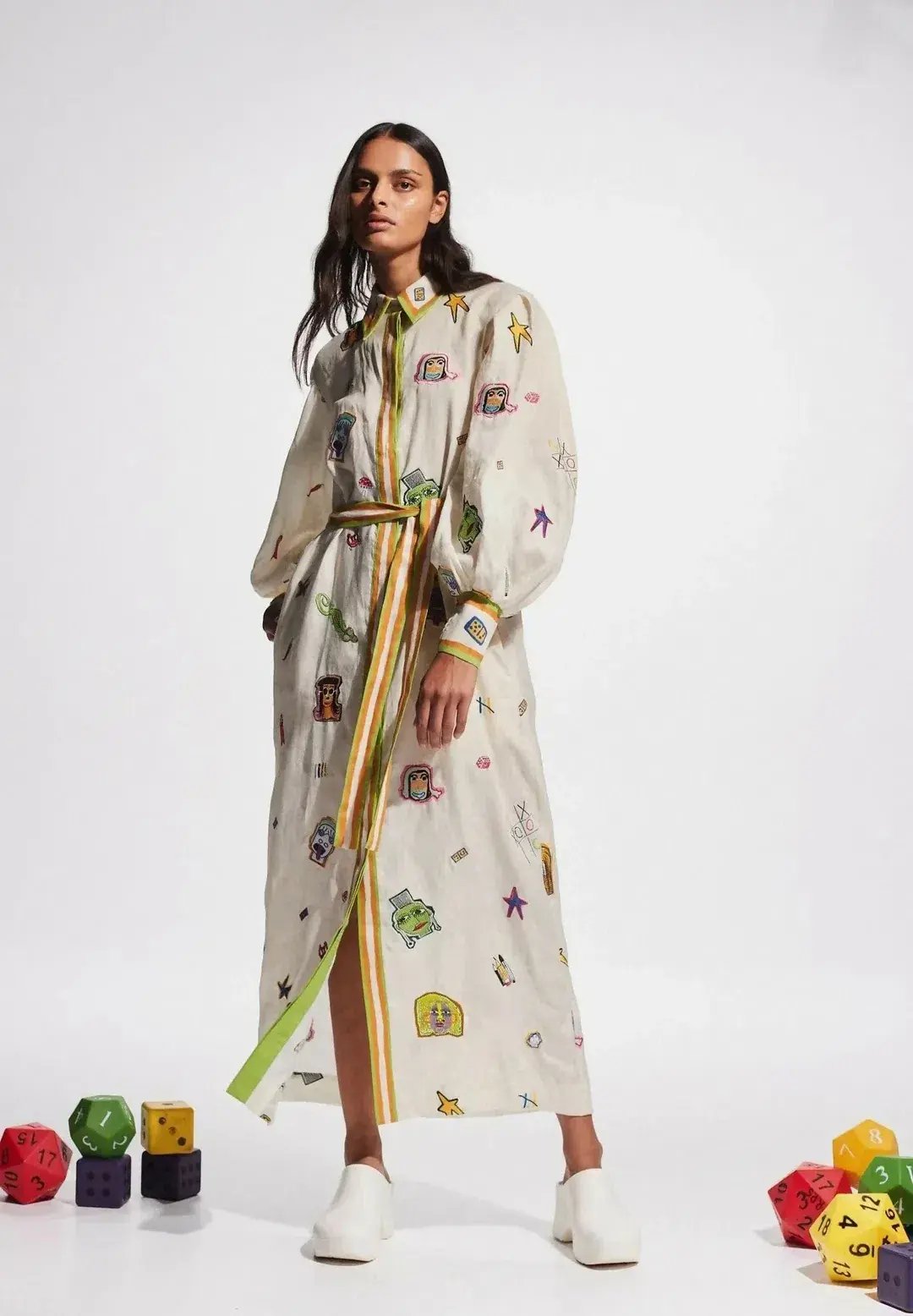 Alemais Checkers Embroidered Maxi Dress Multi Size 8 photo 2