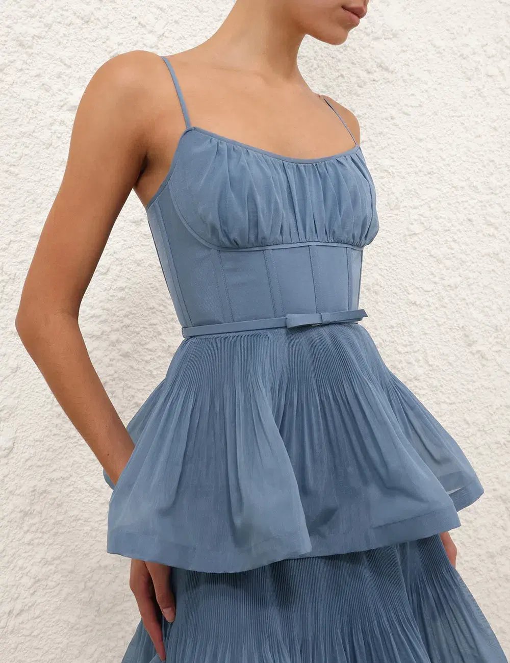 Zimmermann Pleated Tiered Midi Dress; size 0 / AU 10 photo 4