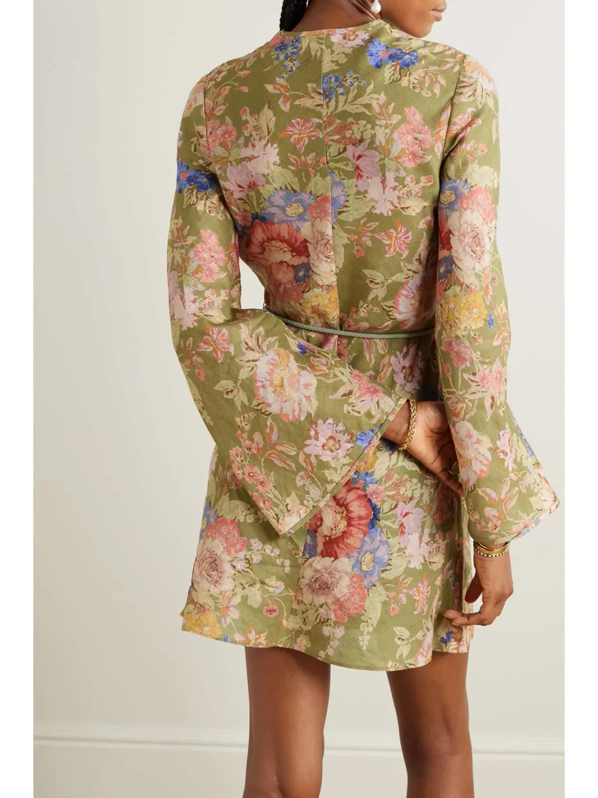 Zimmermann August Belted  Mini Dress Floral Size 2/Au 12 photo 2