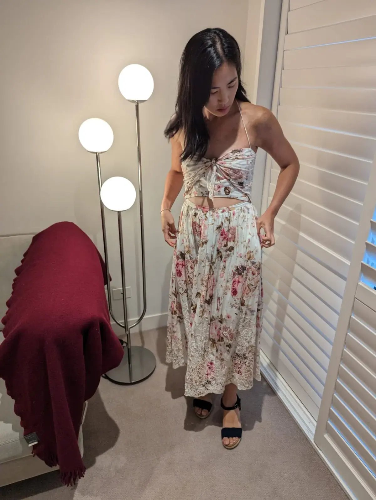 Zimmermann Jasper Halterneck Dress Floral Midi Size 1 / AU 8 photo 2