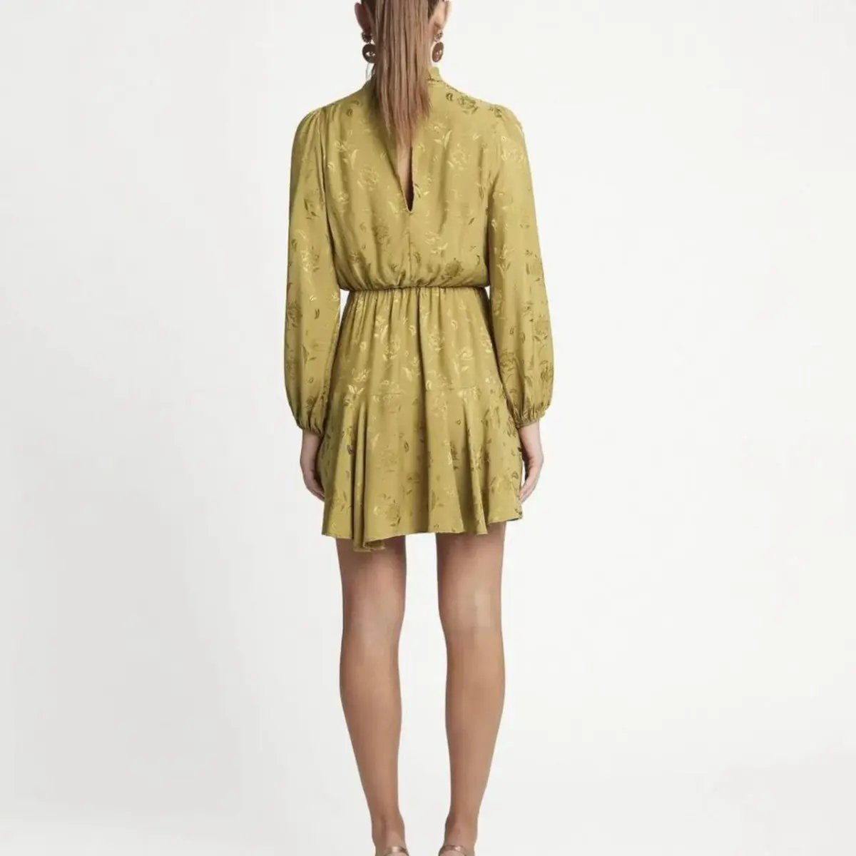 Sheike Gemma Mini Dress Olive Gold Size 10 photo 3