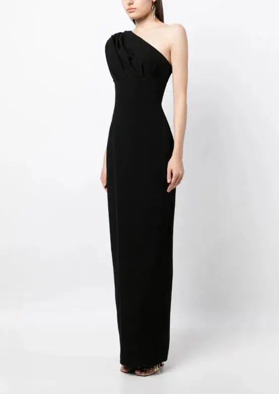 Rachel Gilbert Winnie Gown in Black Size 12 photo 2