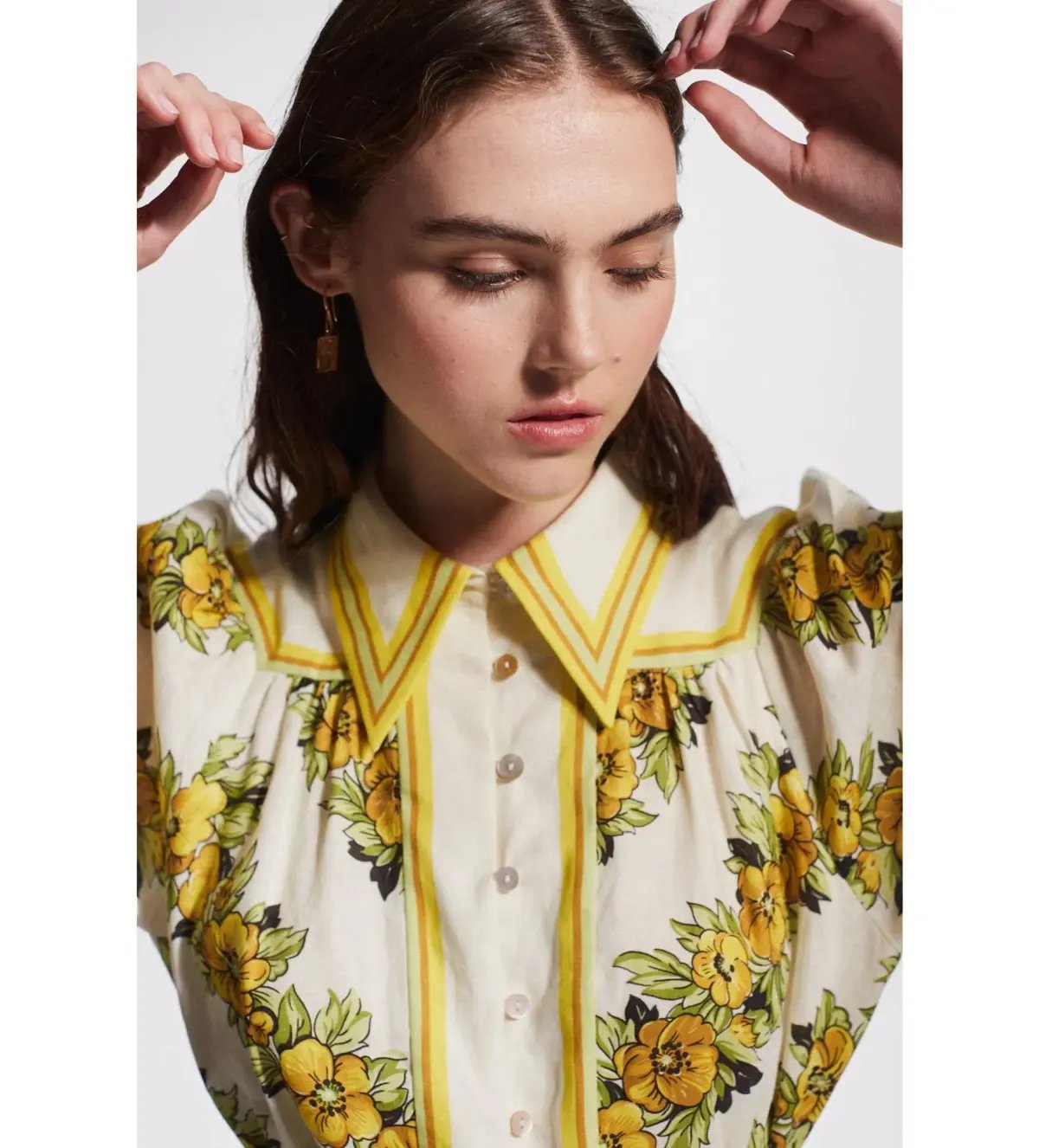 Alemais Gisela Mini Dress Yellow Floral Size AU 16 photo 2