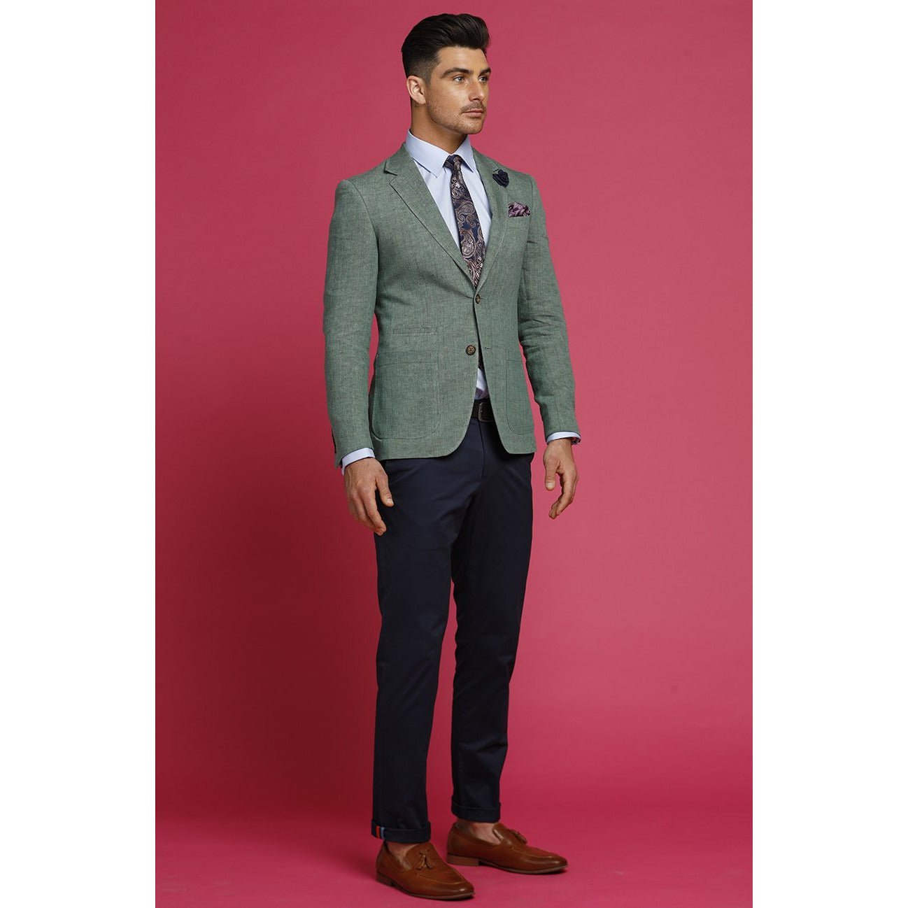 Daniel Hechter Green Linen Jacket photo 3