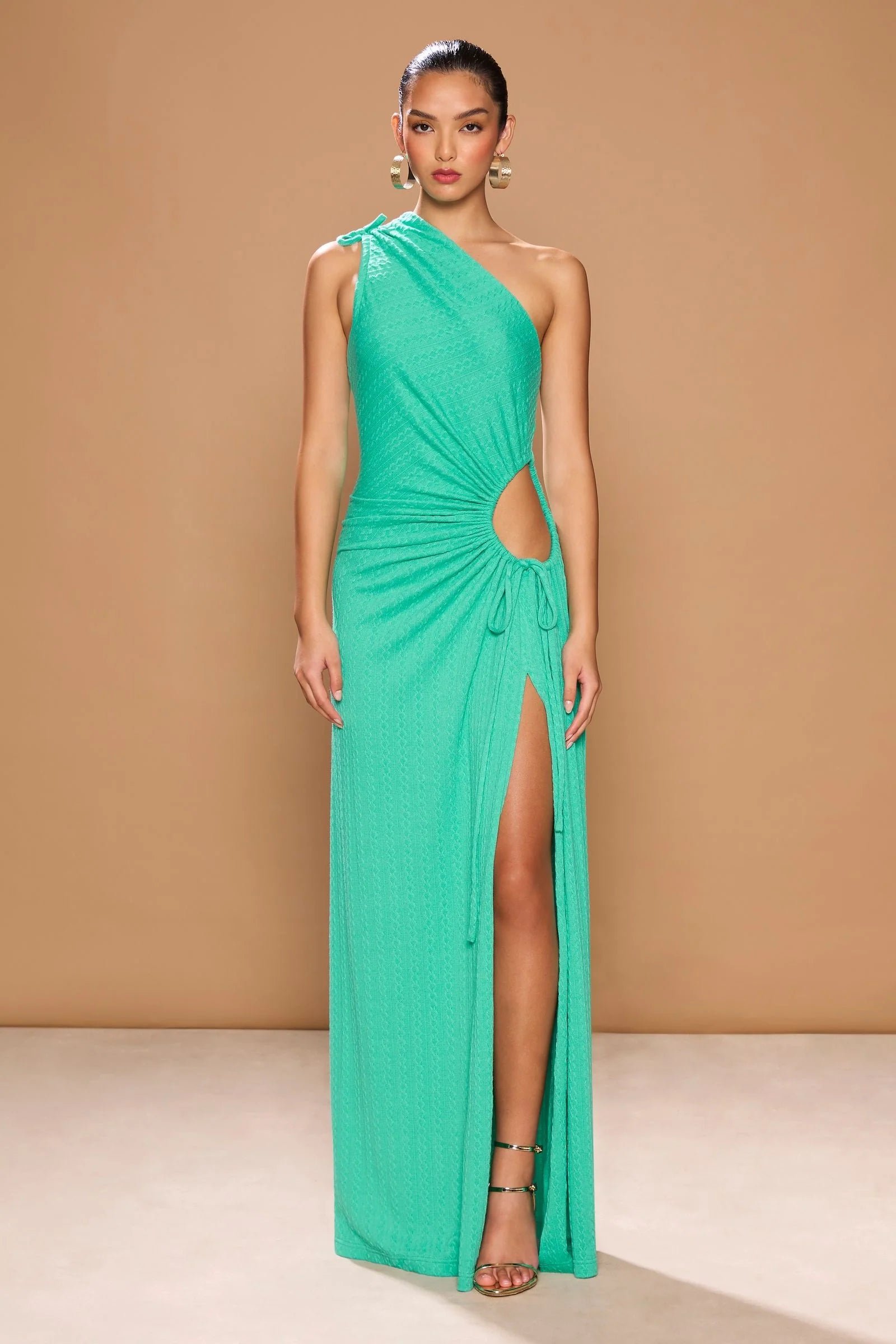 SONYA NOUR KNIT MAXI DRESS - TURQUOISE photo 3