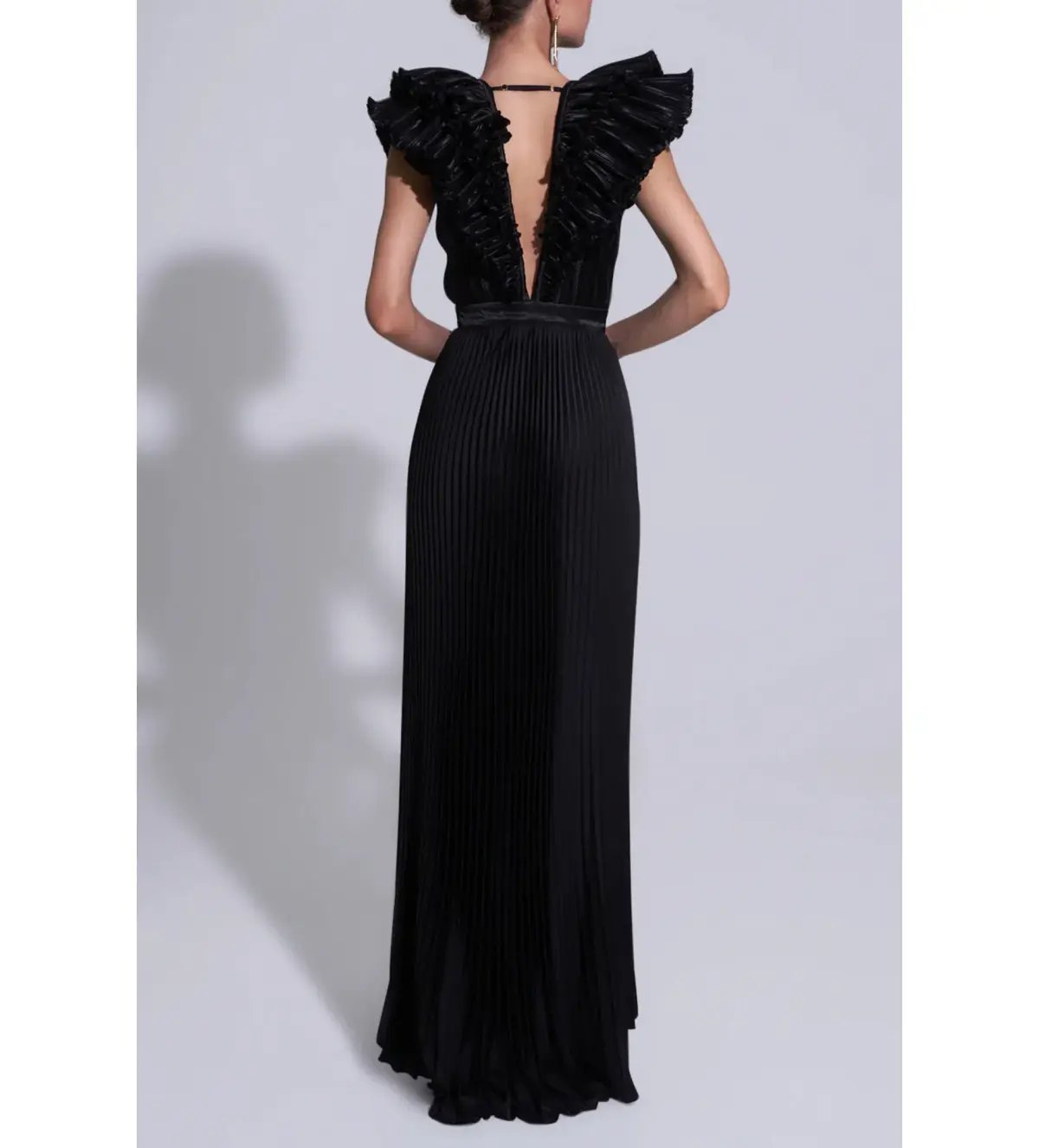 L'ldee Tuileries Split Gown in Noir Size 12 photo 4