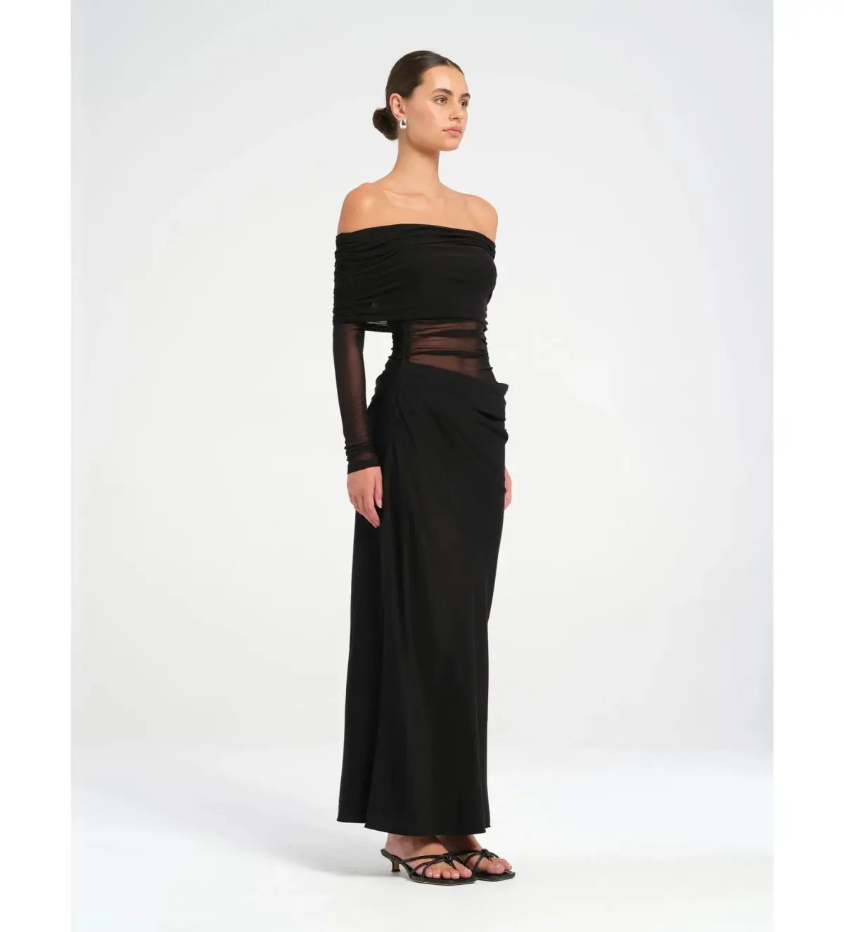 Benni Yasmin Off Shoulder Maxi Dress Black Size 6 photo 2