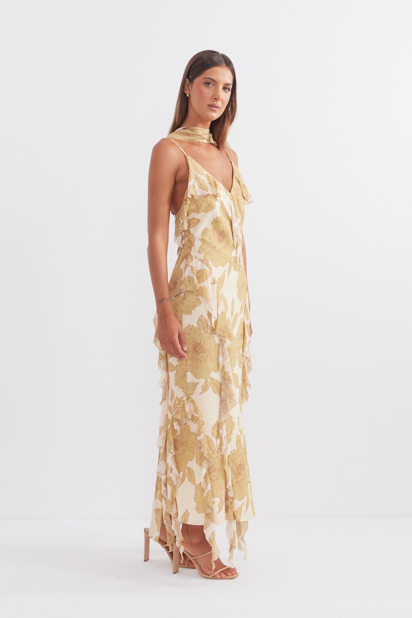 PASDUCHAS DARLING CASCADE MIDI - GOLDEN photo 4