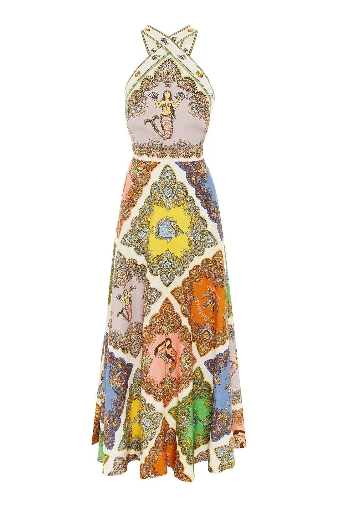 Alemais Trippy Troppo Halter Midi Dress Multi Size 6 photo 2