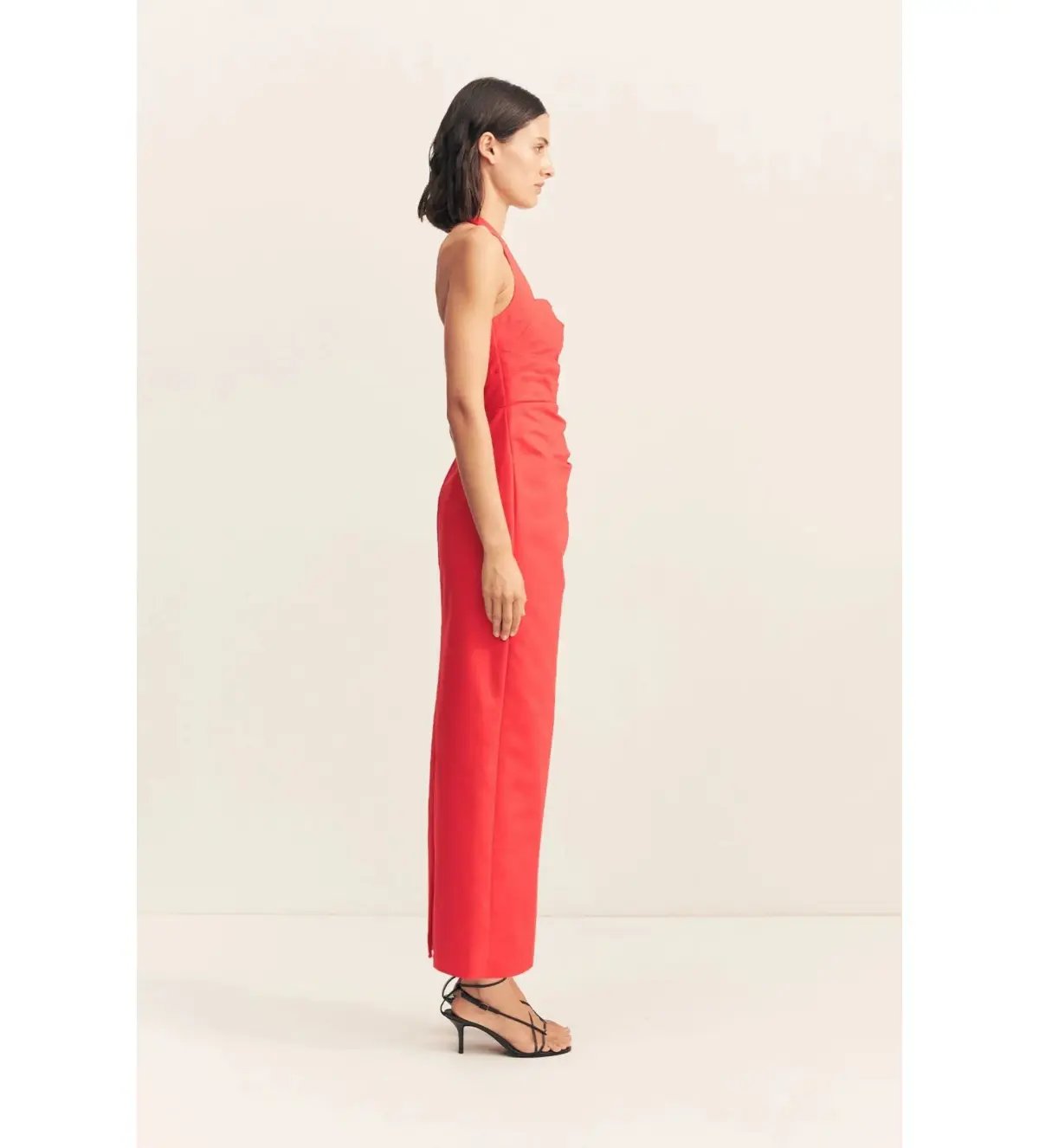Shona Joy Lani Draped Halter Maxi Dress Chilli Size AU 14 photo 3