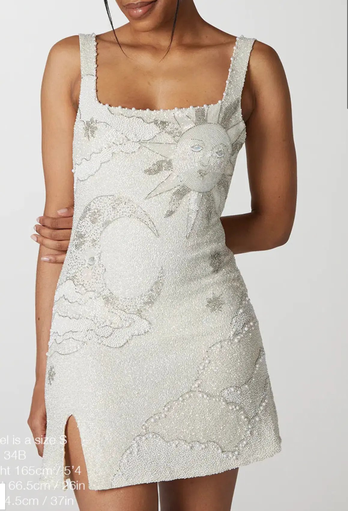 Clio Peppiatt Lucina Embellished Mini Dress Ivory Sequin Size S / AU 8 photo 5