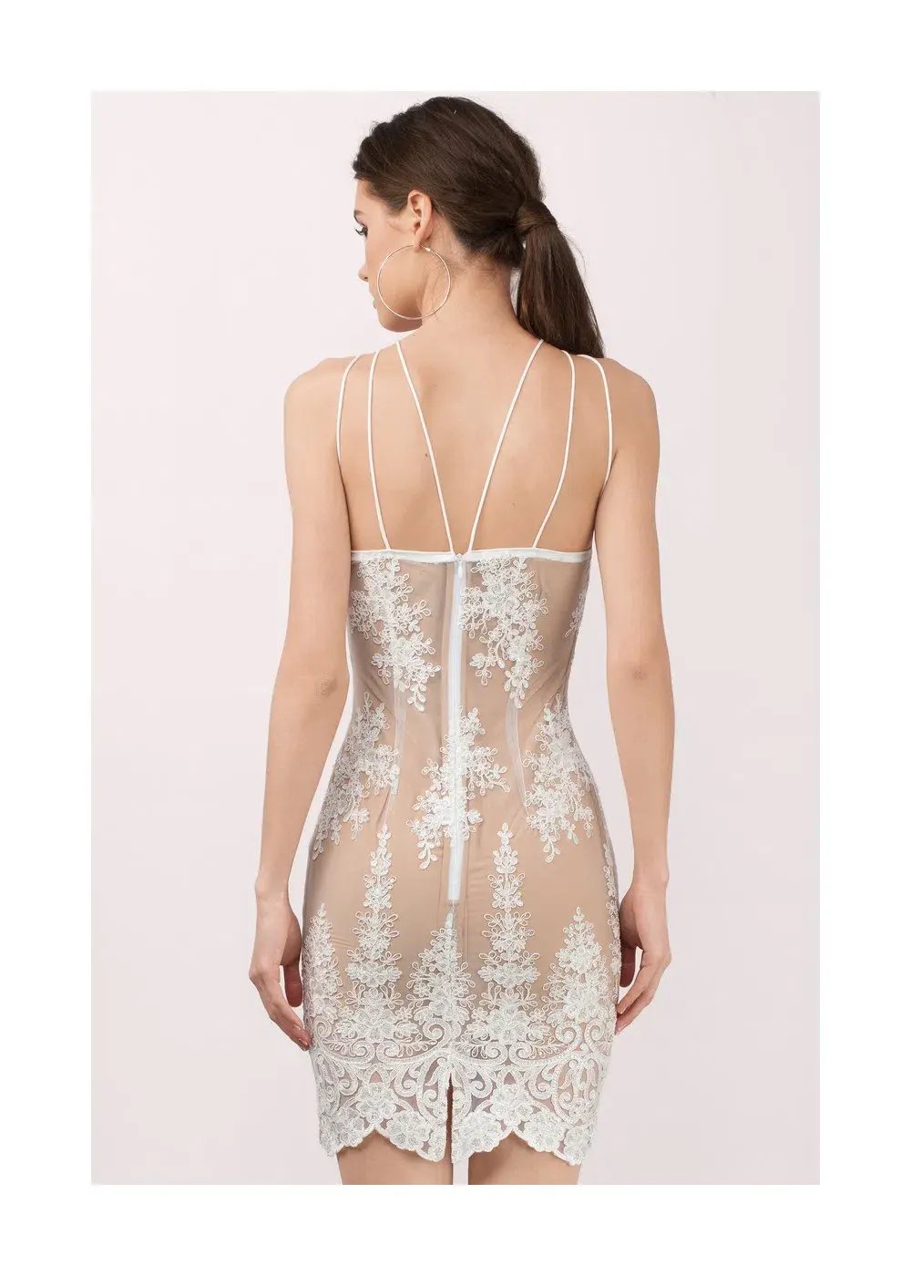Winona Belle Lace Multi Strap Bodycon Dress in White Size 8 photo 2