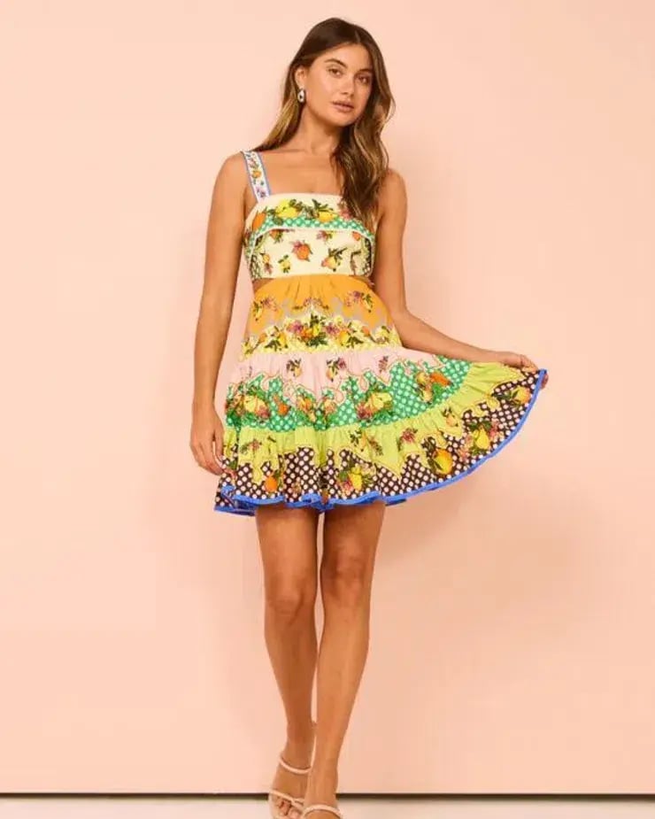 Alemais Lemonis Cut Out Mini Dress Multi Size 8 photo 2