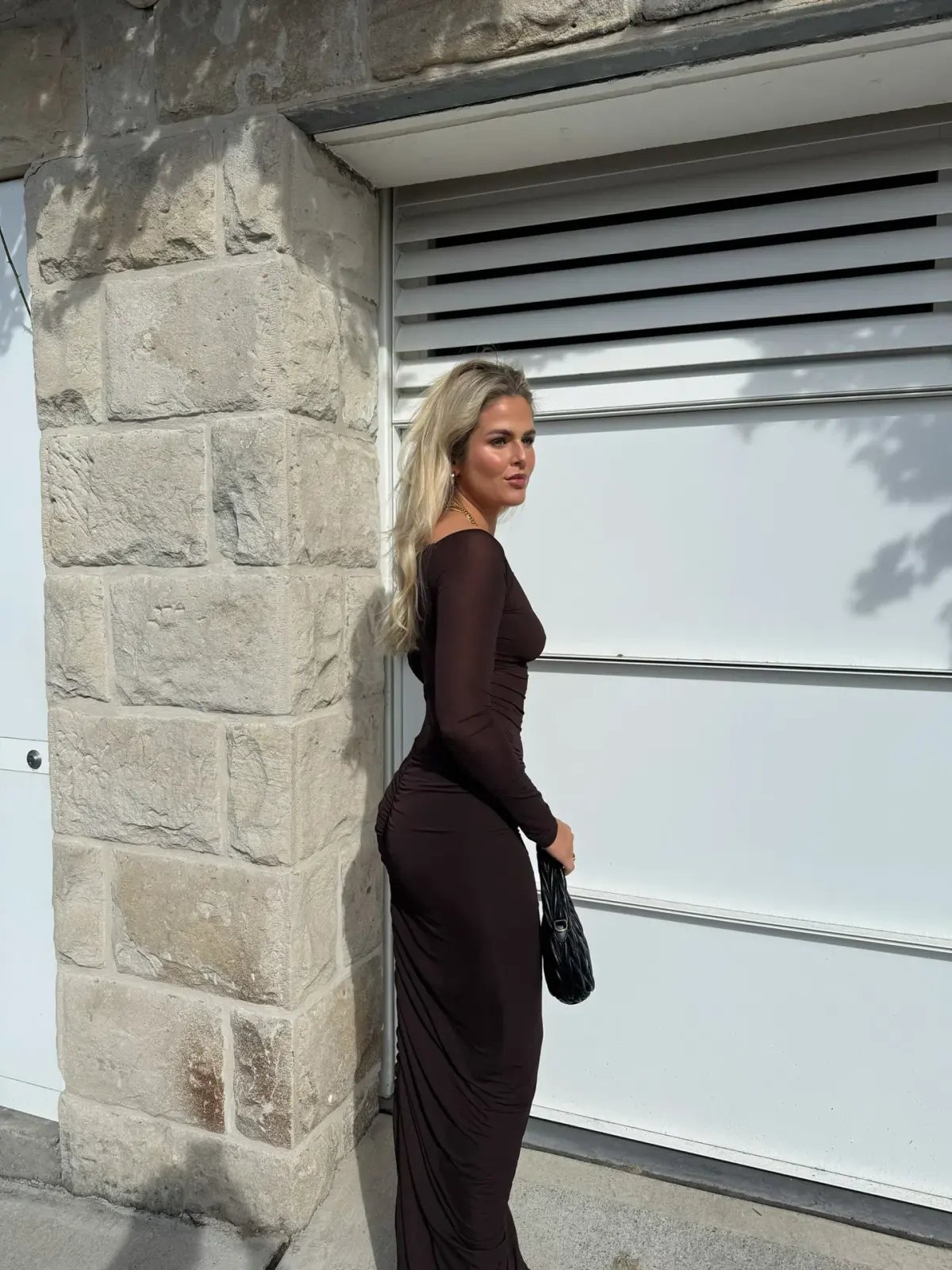 BENNI WILMA MAXI DRESS BROWN SIZE 10 photo 4