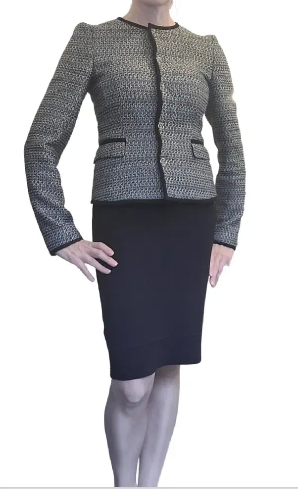 Hugo Boss Tweed Jacket Blue/Gold/Grey Size 6 photo 2