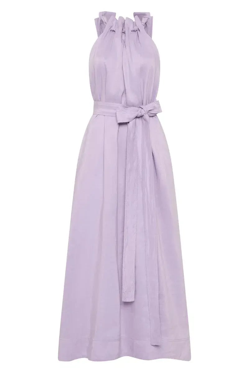 Aje Mariel Trapeze Midi Dress Lilac Size 10 photo 7