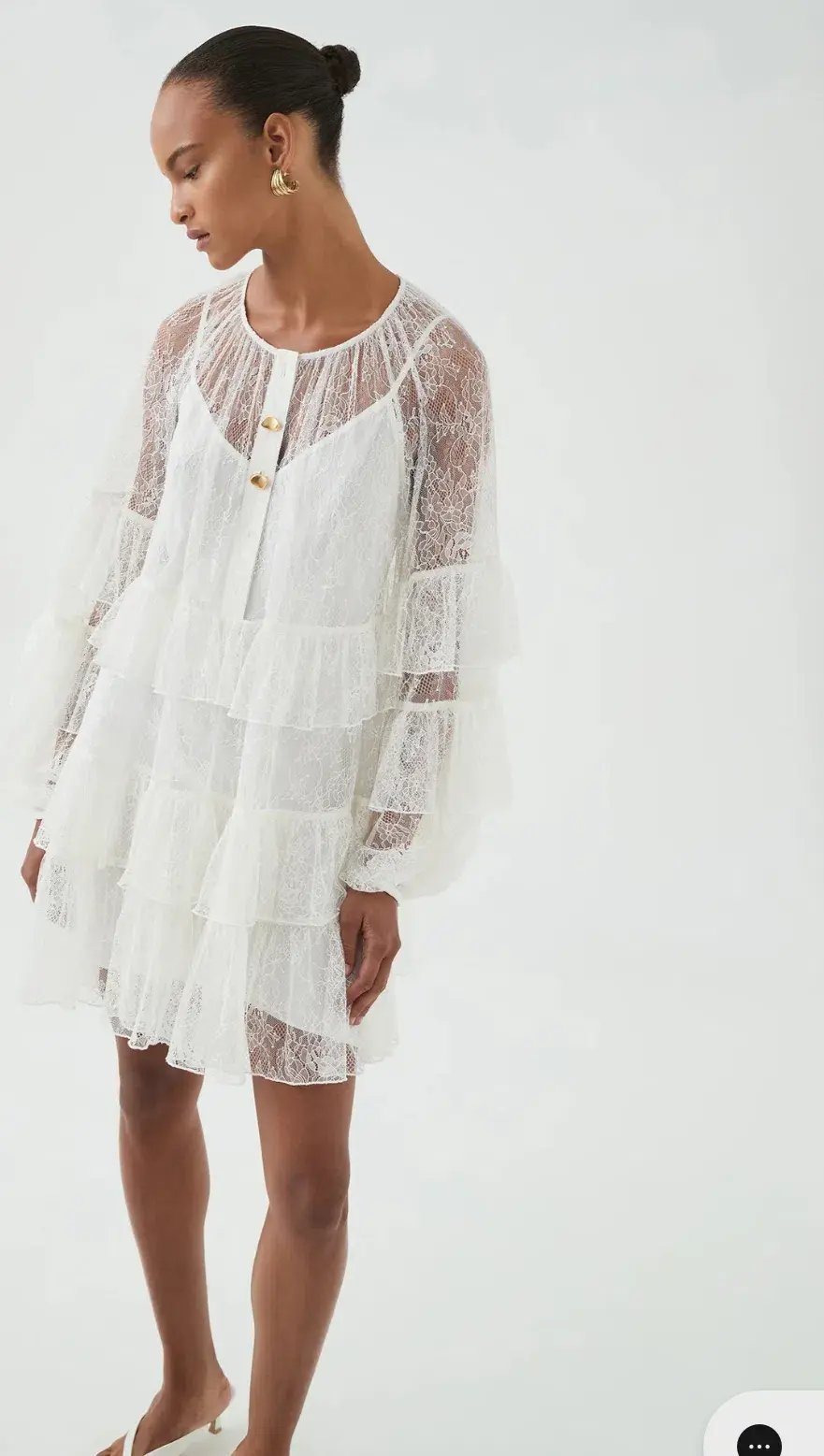 Aje Primrose Mini Dress White Size 8 photo 2