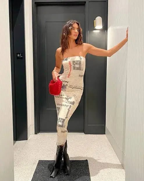 With Jean Frankie Midi Dress Read All About It Print Size S / Au 8 photo 2