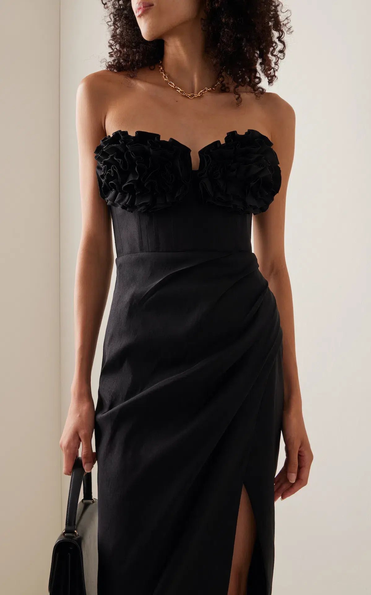 Rachel Gilbert Romy Midi Dress Black Size 6 photo 2