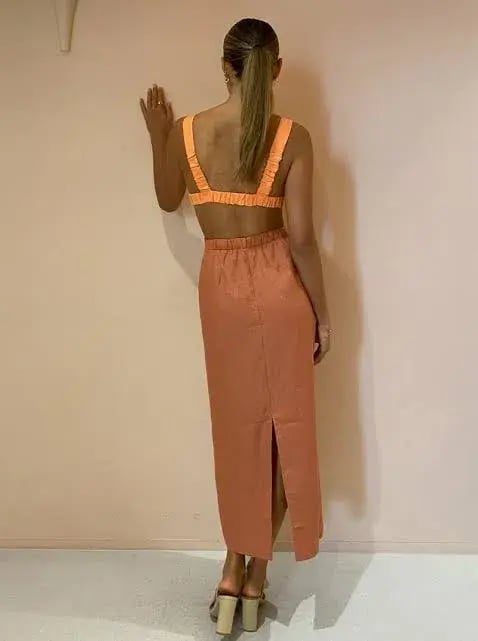 Hansen and Gretel Verona Midi Dress Tangelo Jaffa Size 6 photo 3