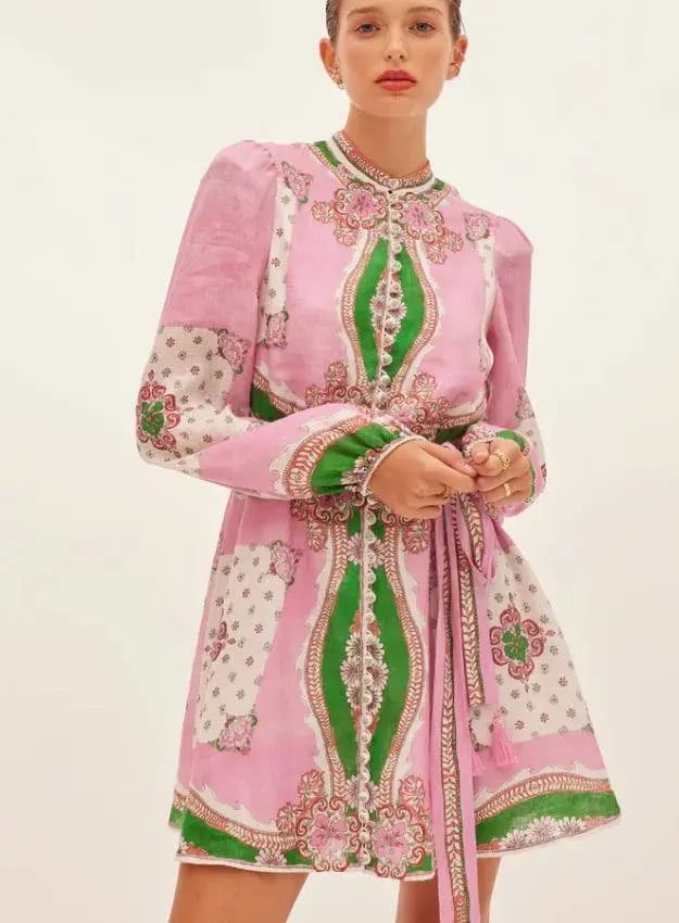 Kate Ford Mantilla Button Mini Dress Zinnia Print Size 1 (AU8) photo 4