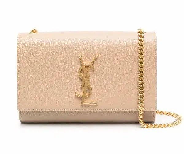 Saint Laurent Kate Textured Leather Bag With Gold Hardware Strap Beige photo 2