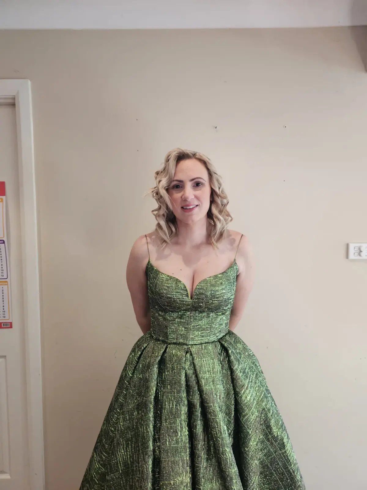 Lia Stubbla Lizard Ball Gown Green Size 12 photo 7