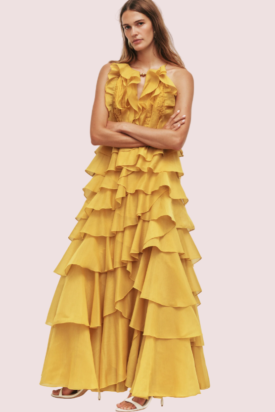 Aje Cleo Gown Marigold Yellow photo 2