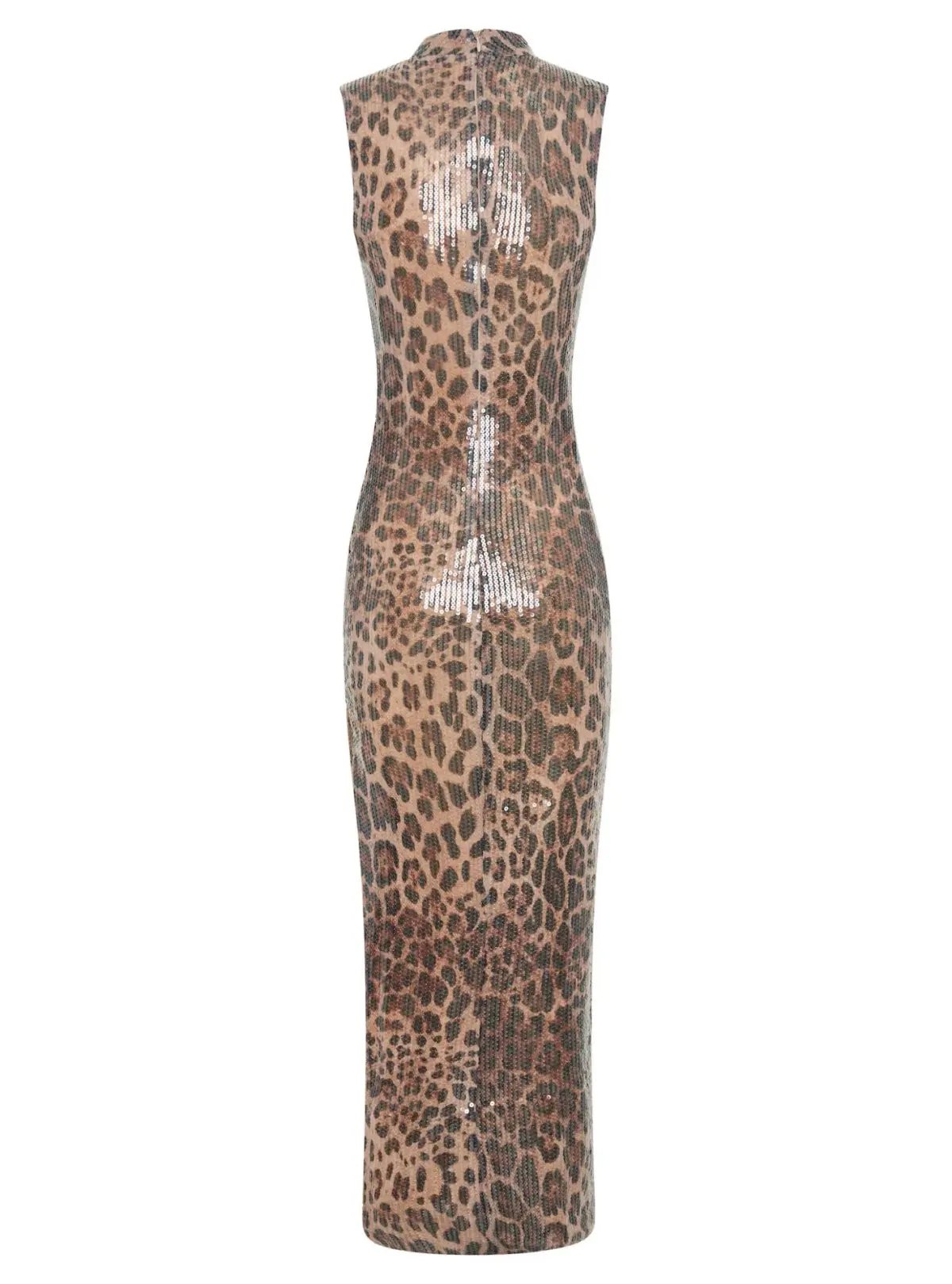 Meshki Veronica Sequin Midi Dress in Leopard Print Size 8 photo 4