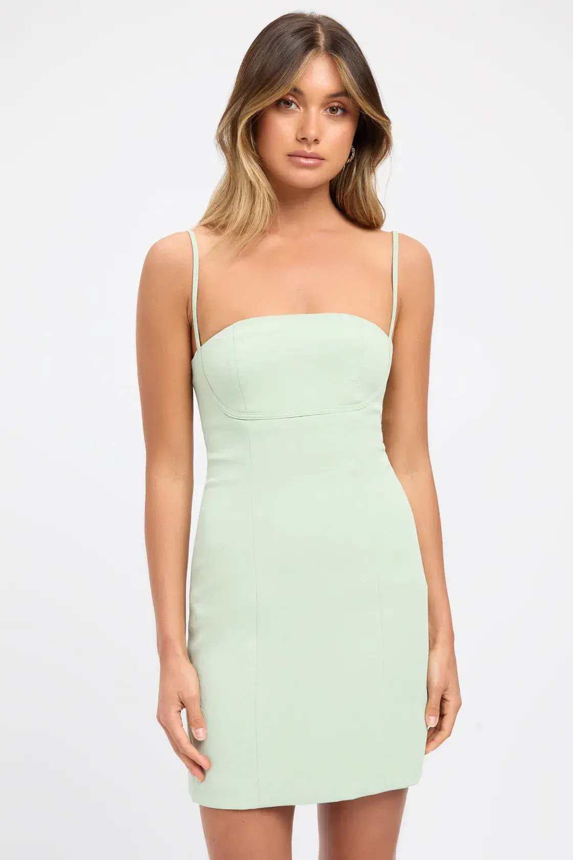 Kookai Oyster Bind Dress Pistachio Green Size 10 photo 2