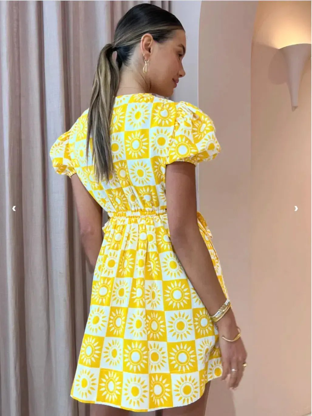 By Nicola Ahoy Plunge Neck Mini Dress Yellow Size AU 8 photo 2