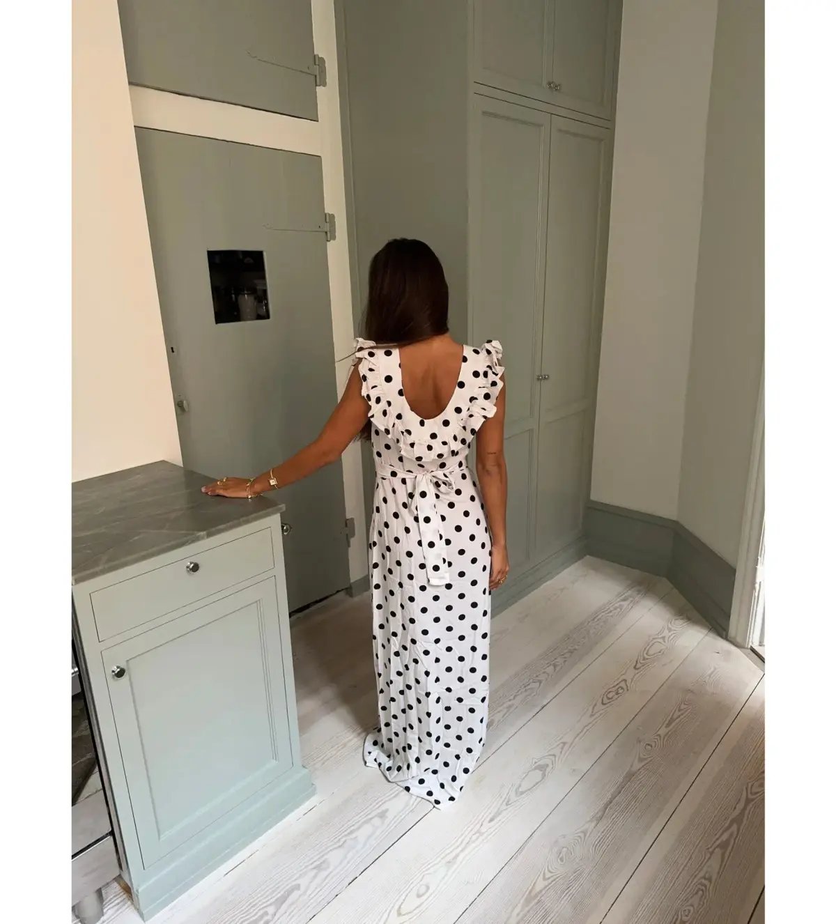 Design by Si Luna Maxi Dress Polka Dots White/Black Size AU 8 photo 5