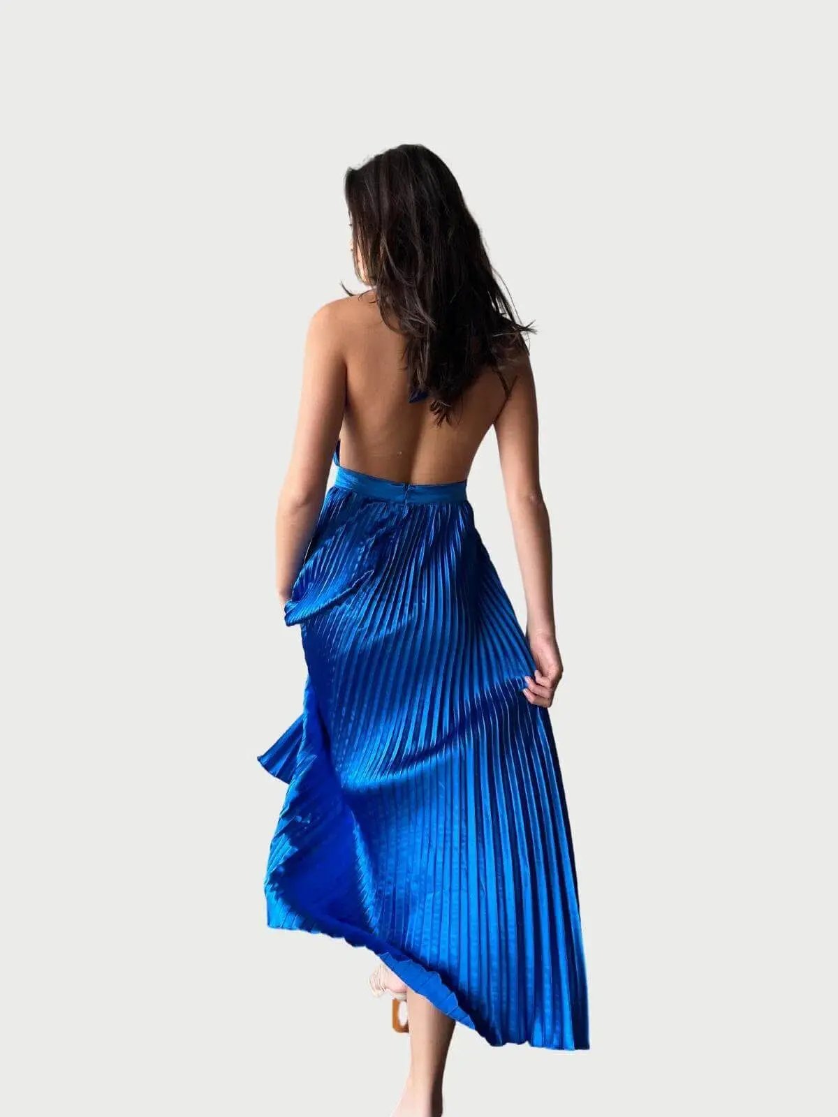 L'Idee Renaissance Split Gown in Moroccan Blue Size 12 / L photo 3